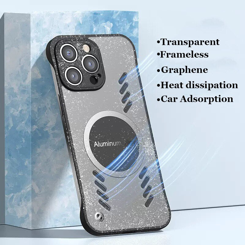 Cooling PC Magnetic Frameless Case For iPhone