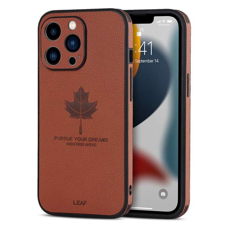 Maple Leaf Leather Shockproof Case For iPhone