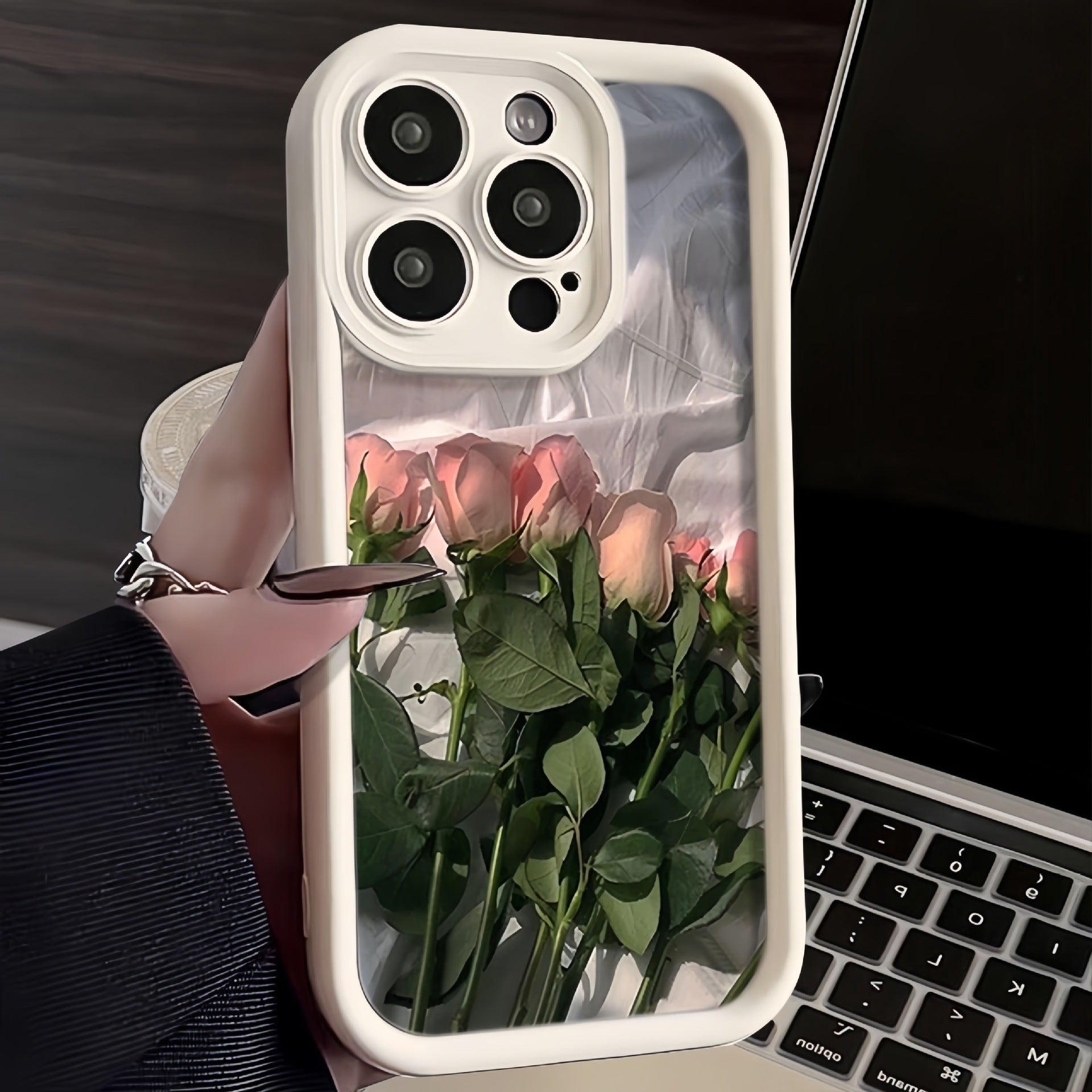 Rose Pattern Silicone Case for iPhone